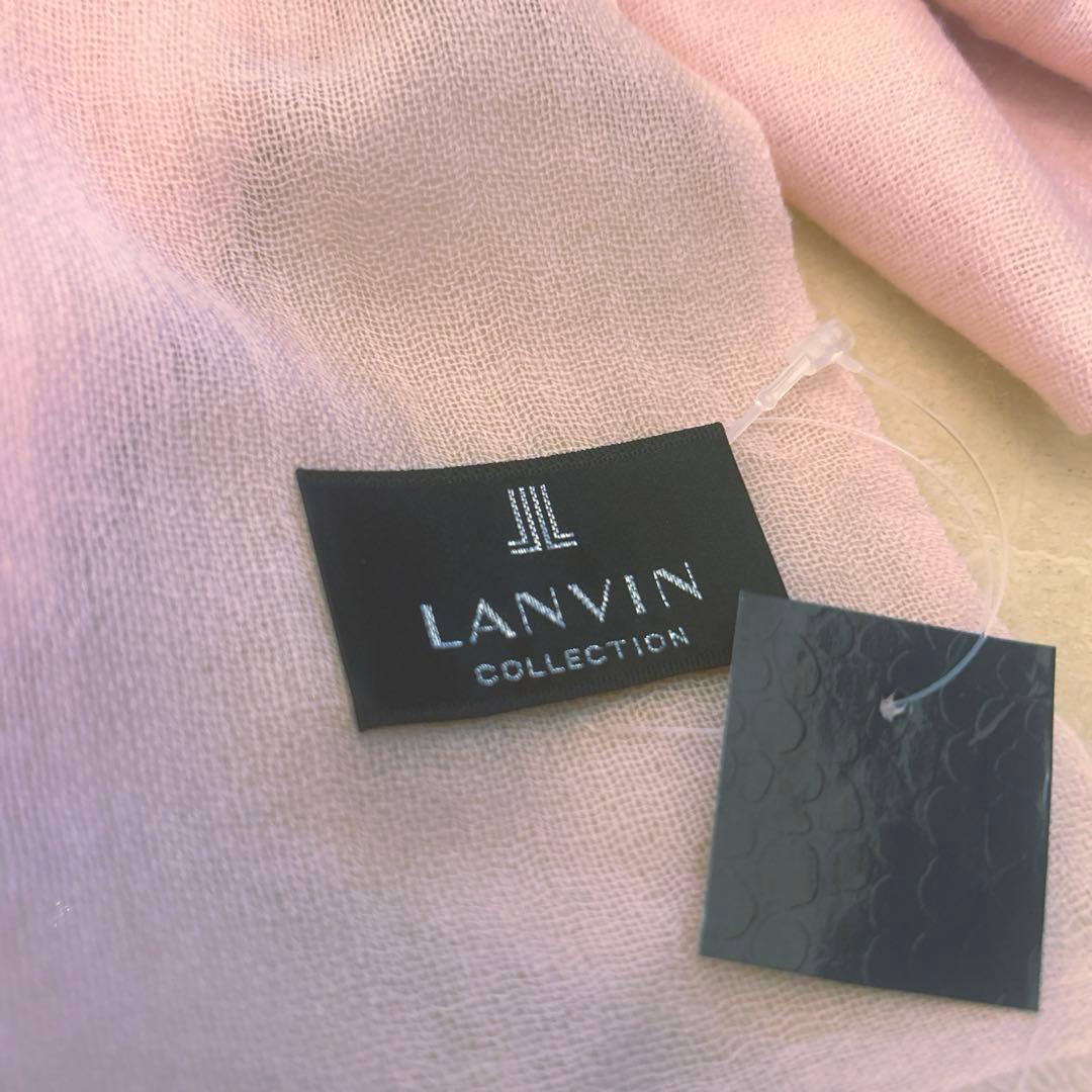 ランバンLANVINカシミア　春のストール桜色　薄ピンク・新品