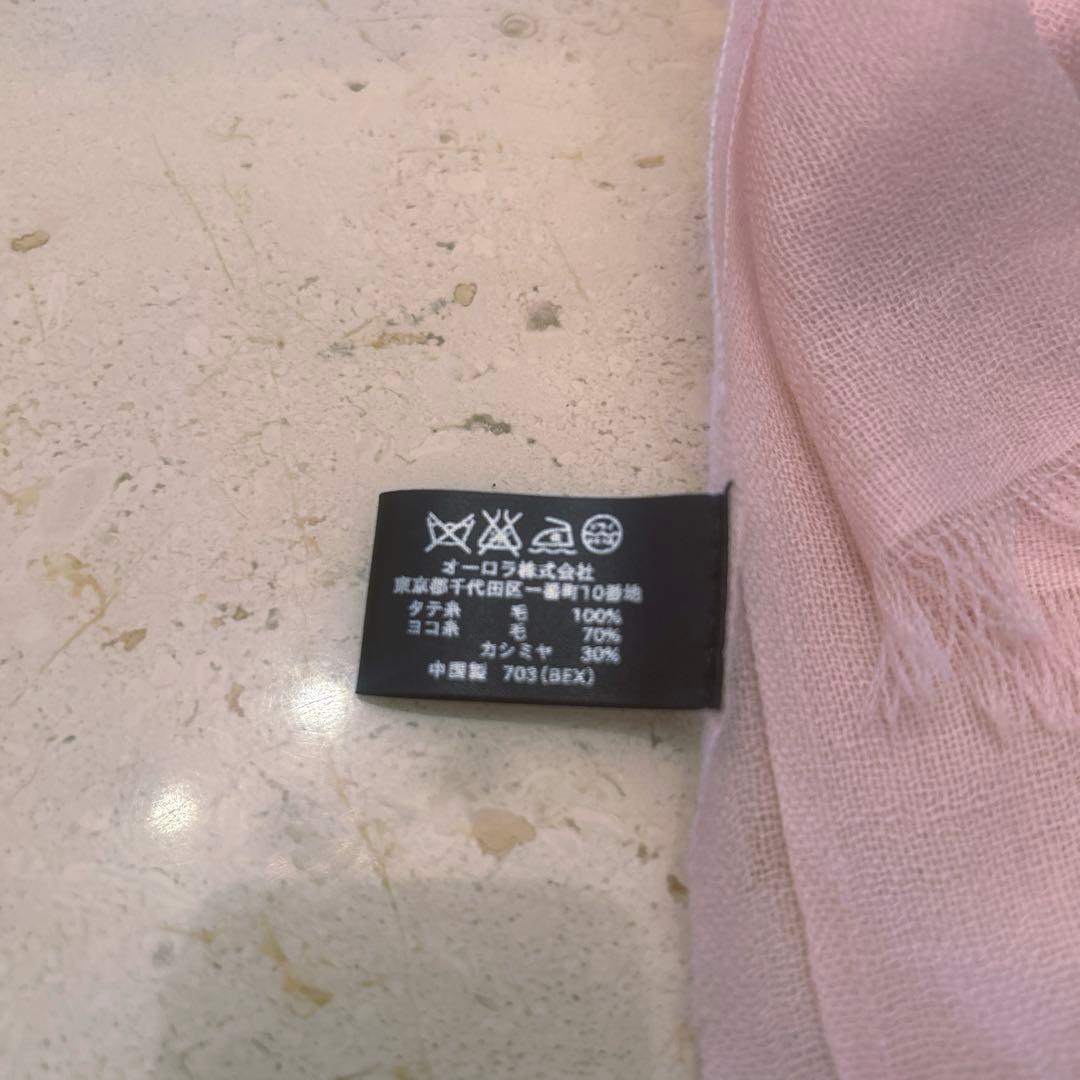 ランバンLANVINカシミア　春のストール桜色　薄ピンク・新品