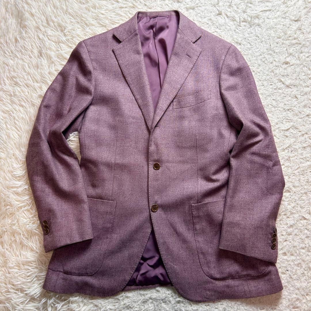 【極希少】 BEAMS F カシミヤ カシミア テーラードジャケット パープル