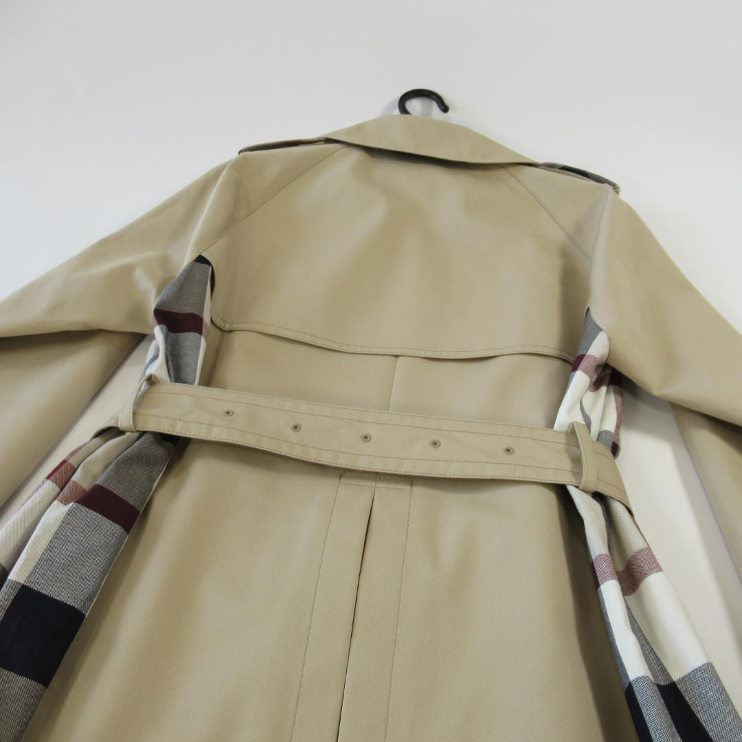 ブルーレーベルクレストブリッジ新品 パーシャルチェックトレンチコート 38