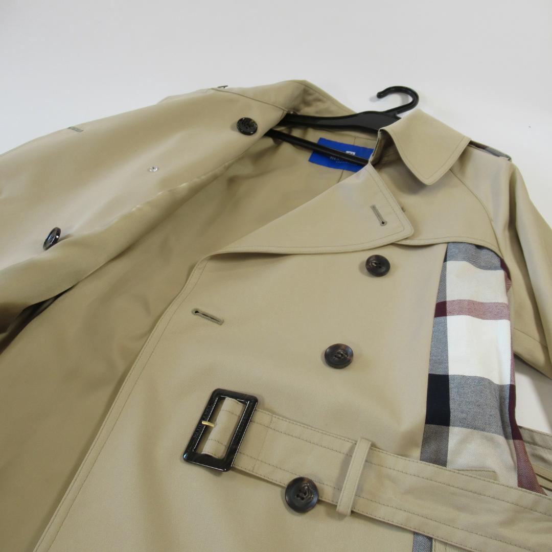 ブルーレーベルクレストブリッジ新品 パーシャルチェックトレンチコート 38