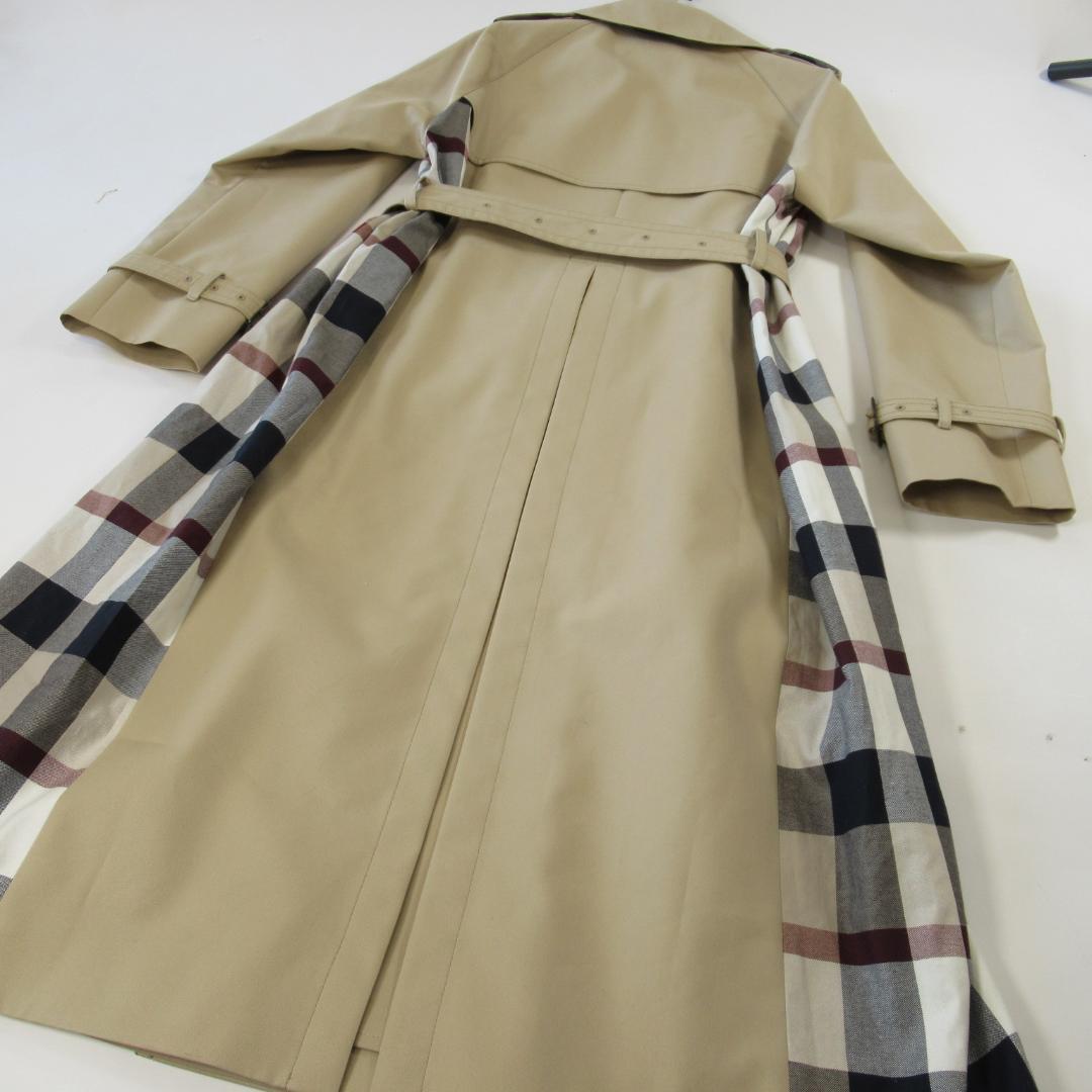 ブルーレーベルクレストブリッジ新品 パーシャルチェックトレンチコート 38