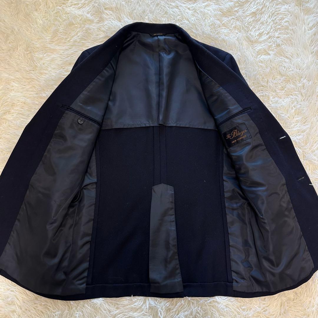 美品 ニューヨーカー メンズ 金ボタン 紺ブレ ジャケット AB6