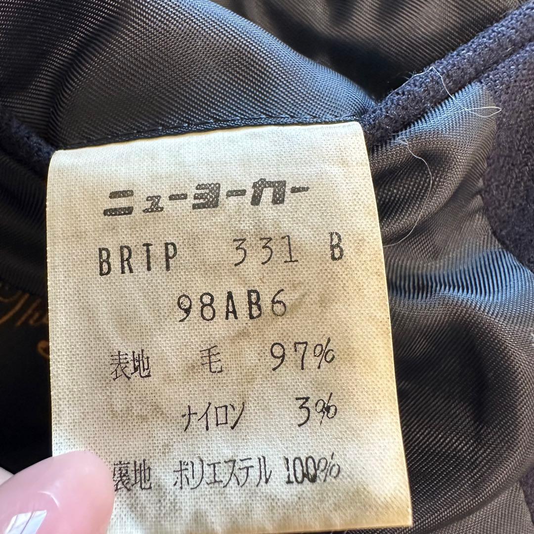 美品 ニューヨーカー メンズ 金ボタン 紺ブレ ジャケット AB6