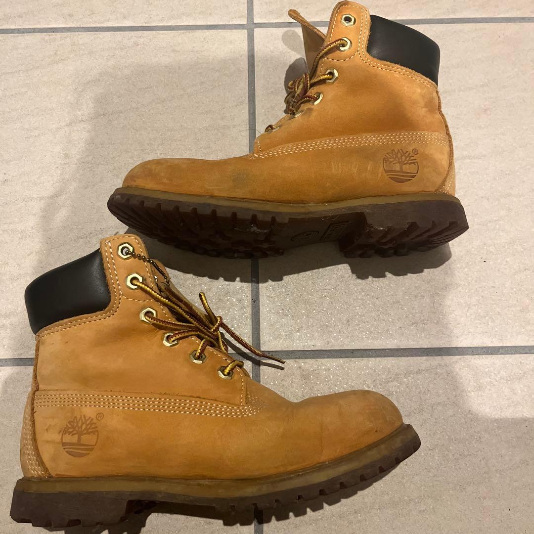 Timberland 防水スエードワークブーツ ベージュ