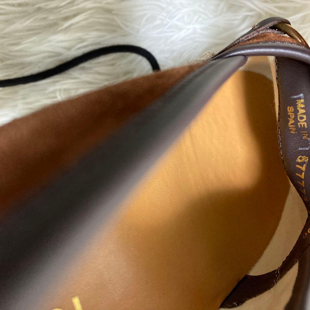 GUCCI グッチ ホースビット スエードレザー エスパドリーユ 8 ブラウン