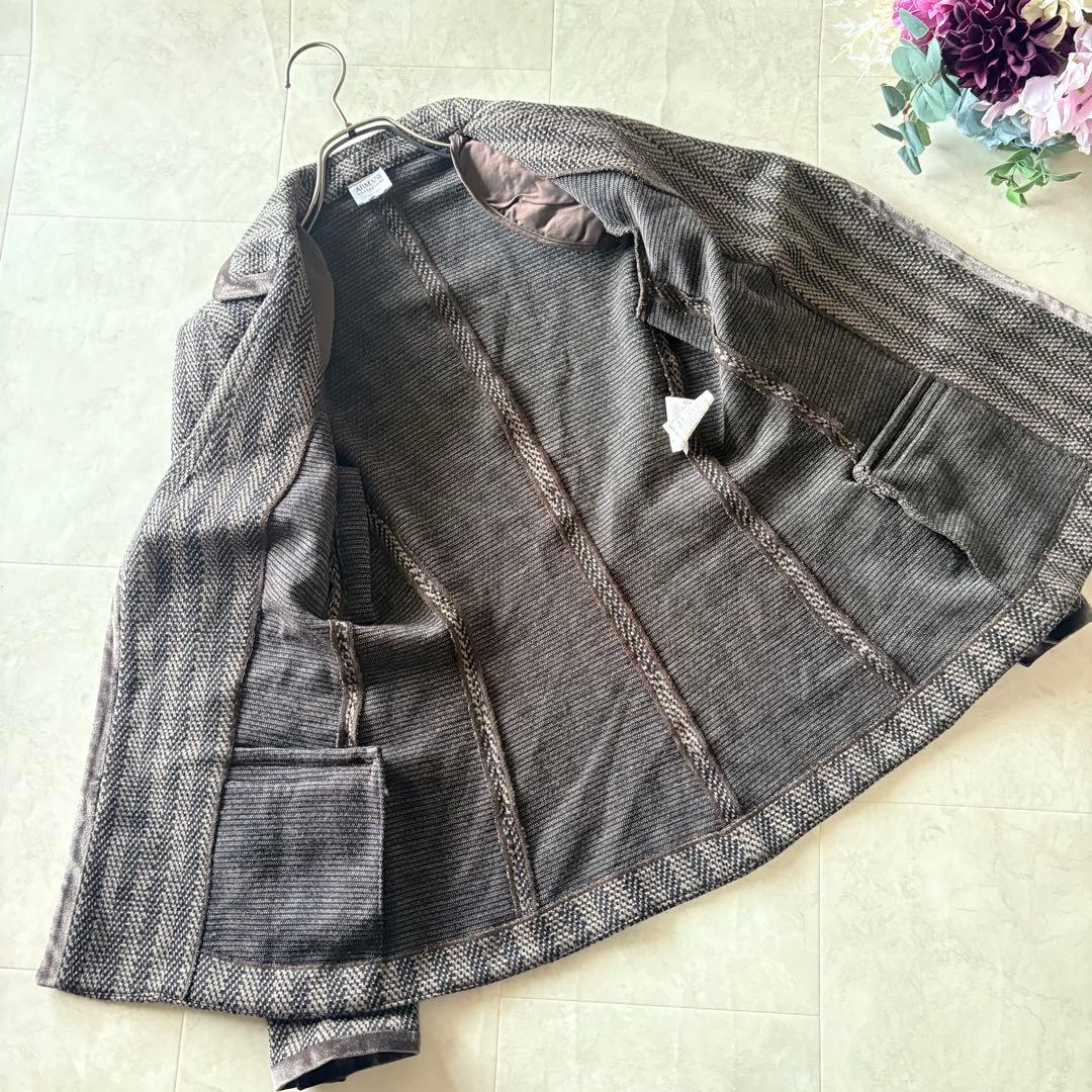 NO.7-180ARMANI COLLEZIONI 42異素材ベロア×ツイード