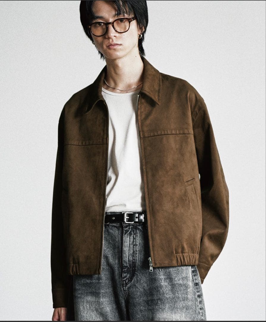 【極美品】FAUX SUEDE ZIP BLOUSON