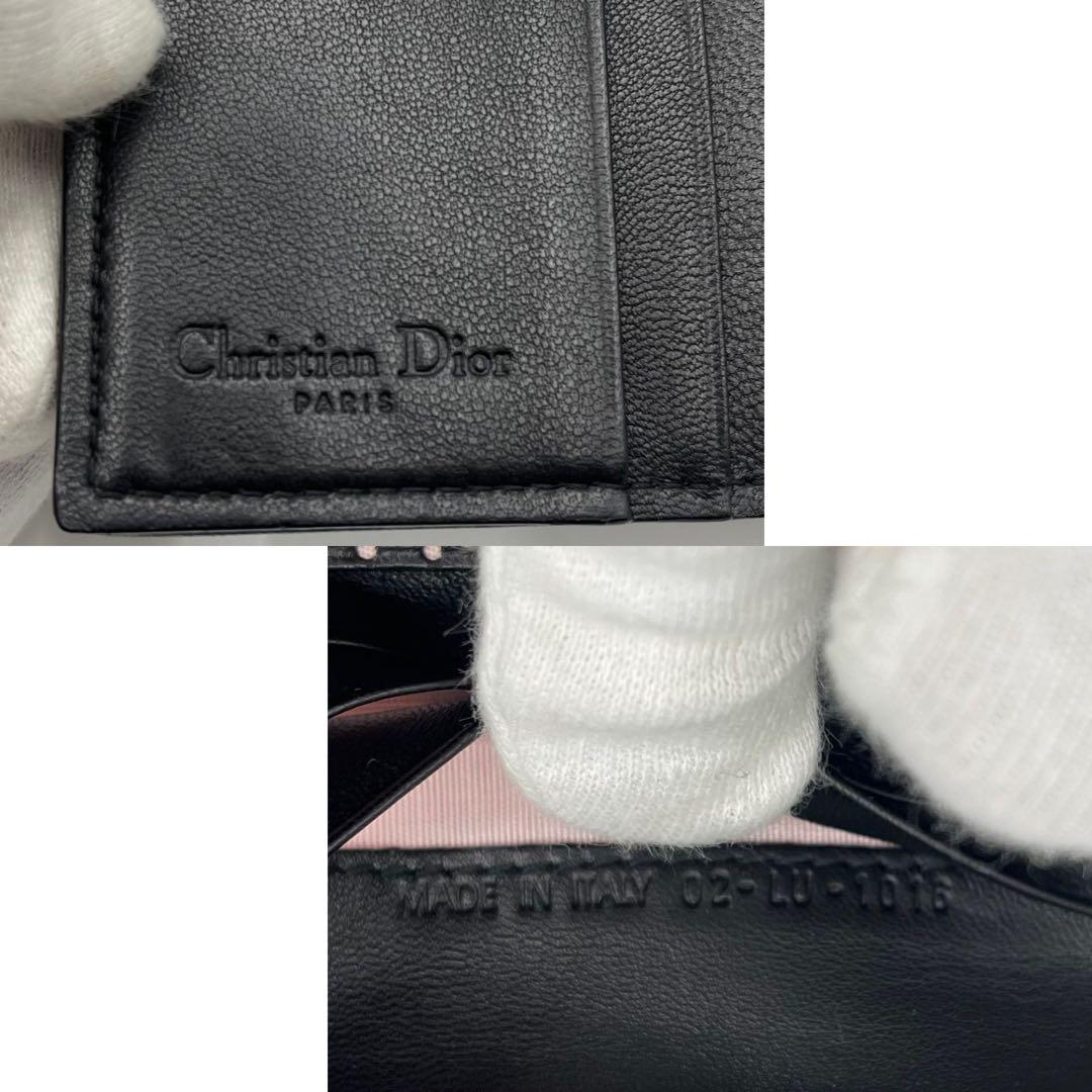【未使用】Dior 折り財布　レザー　カナージュ　トロッター　希少　ピンク