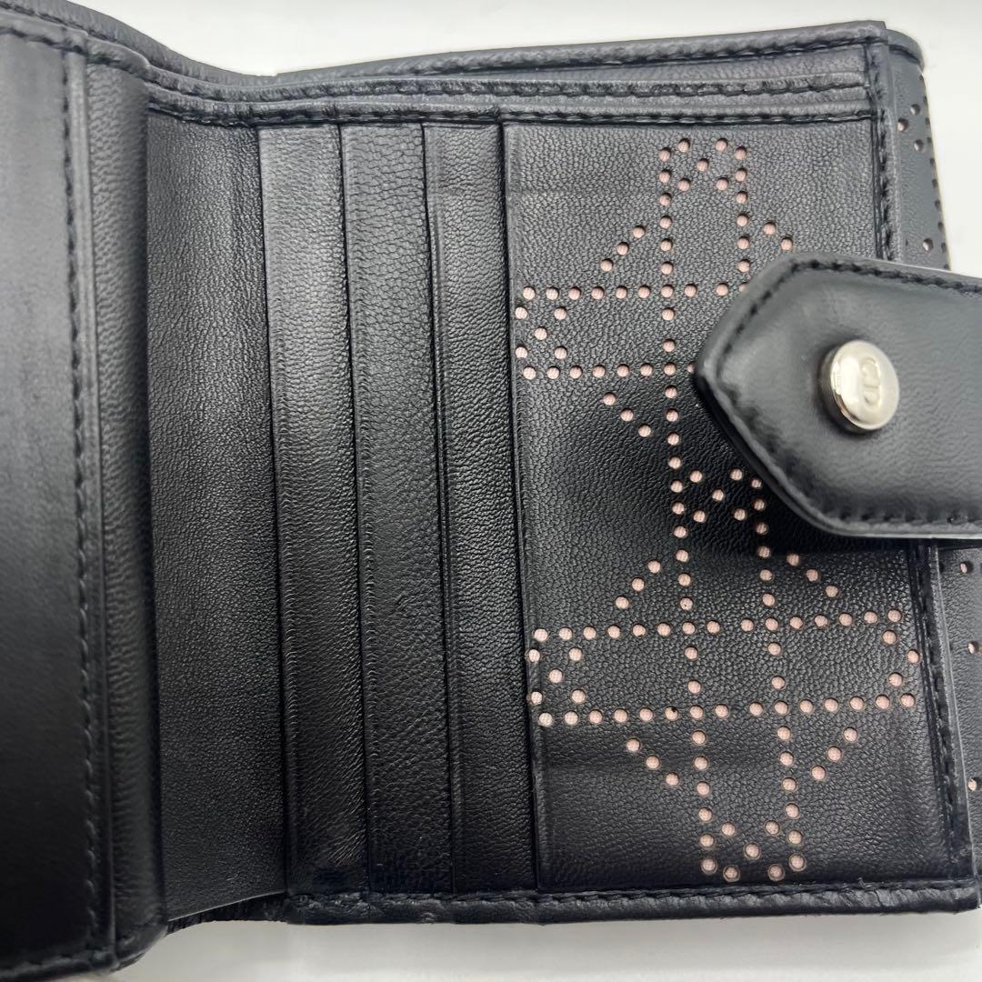 【未使用】Dior 折り財布　レザー　カナージュ　トロッター　希少　ピンク