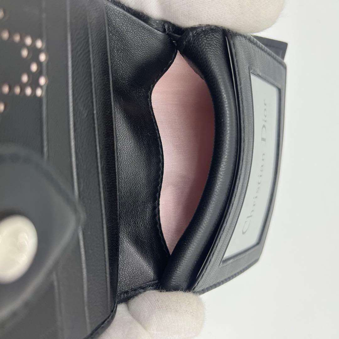【未使用】Dior 折り財布　レザー　カナージュ　トロッター　希少　ピンク