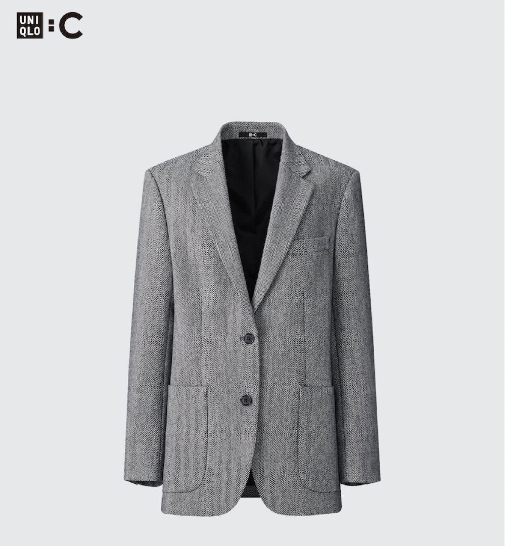 新品タグ付　UNIQLO :C ツイードオーバーサイズジャケット　ユニクロ　M