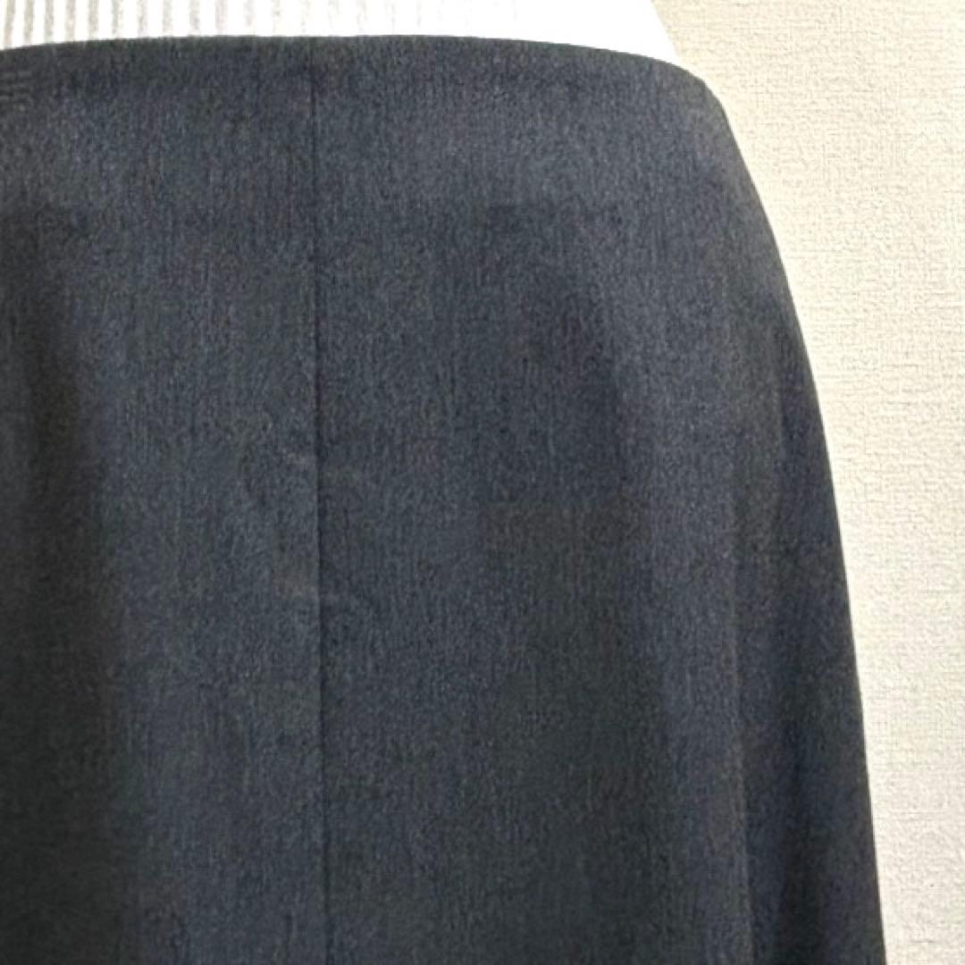 【大きいサイズ　44】23区　日本製　ウール調　Aライン　ロングスカート　グレー