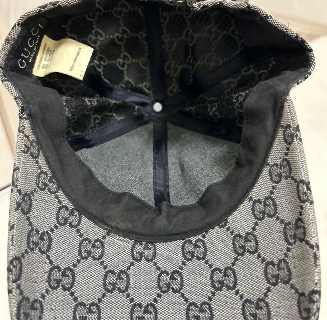 GUCCI GGパターンキャップ グレー/ブラック
