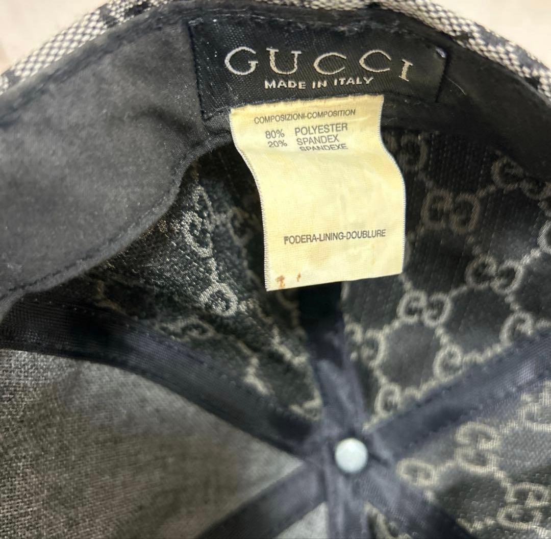 GUCCI GGパターンキャップ グレー/ブラック