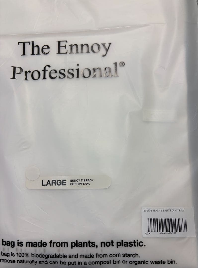 【白・黒 2枚セット】ENNOY 3PACK Tシャツ T-SHIRTS 胸ロゴ