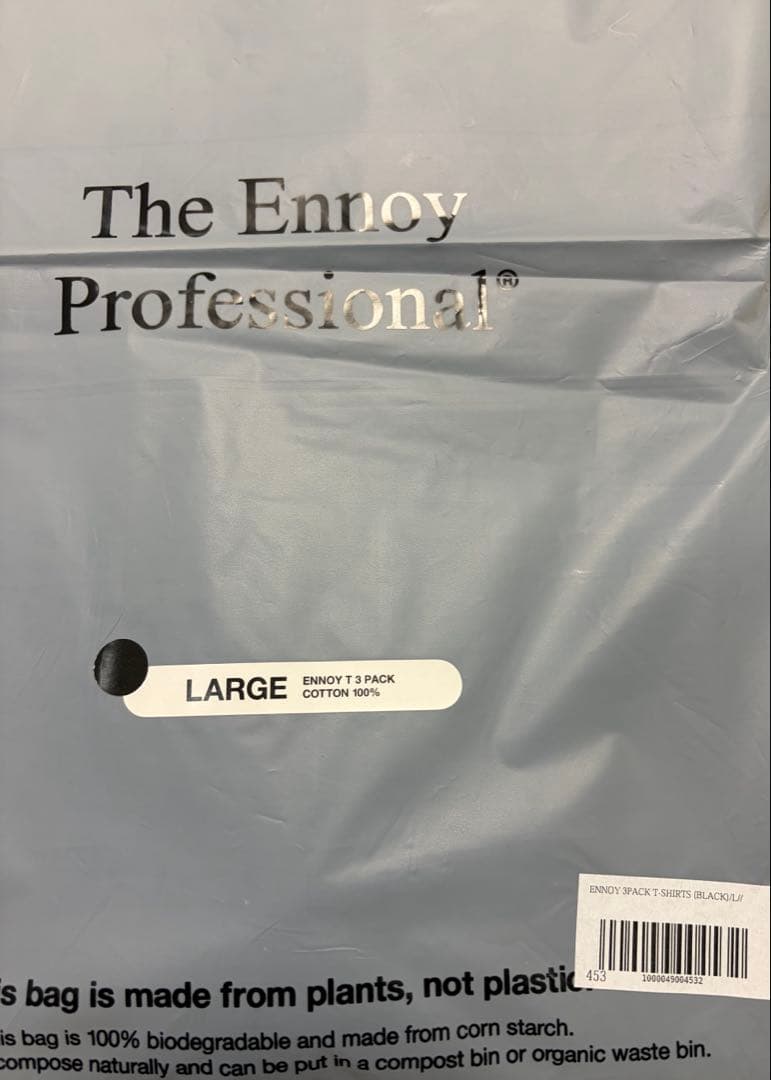 【白・黒 2枚セット】ENNOY 3PACK Tシャツ T-SHIRTS 胸ロゴ