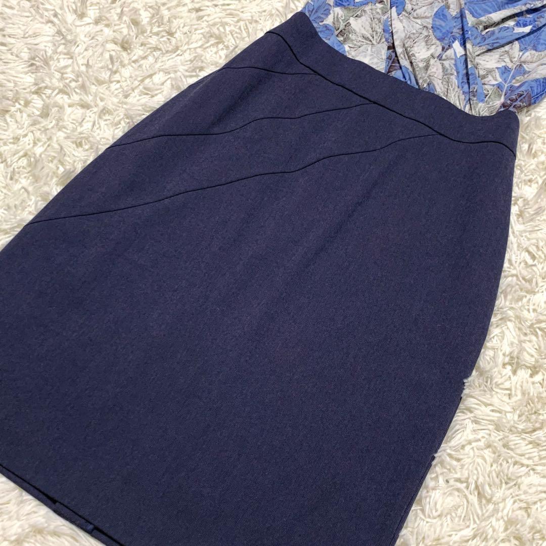極美品✨ ケイミー kayme ブルーボタニカル プリントドッキング ワンピース