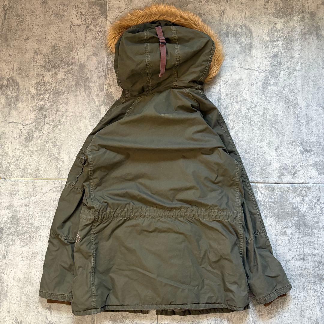 【ジョンブル】（M）モッズコート ミリタリーコートカーキ ファーフード 中綿
