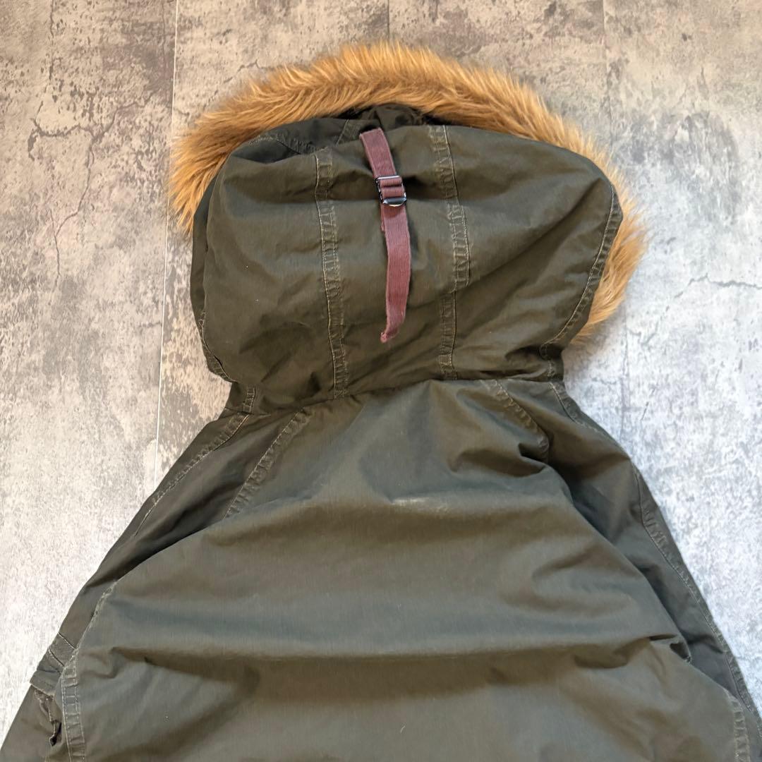 【ジョンブル】（M）モッズコート ミリタリーコートカーキ ファーフード 中綿