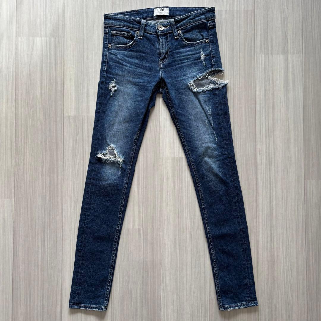 【希少Lサイズ・値下不可】SIDE RIPPED スキニーデニムパンツ