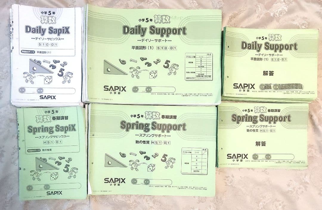 SAPIX算数デイリーサポート(通常、春期、夏期、冬期)ディリーサピックス5年生