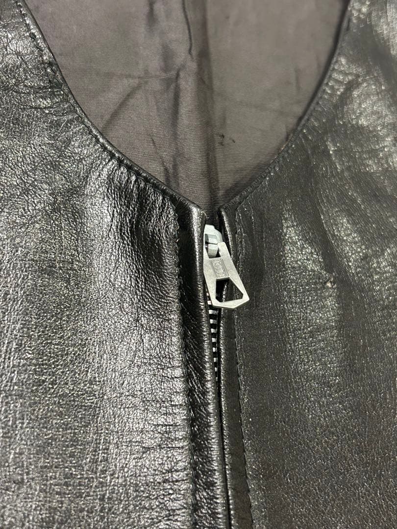 UNKNOWN レザー ベスト ジップ LAMPO 193V schott 54