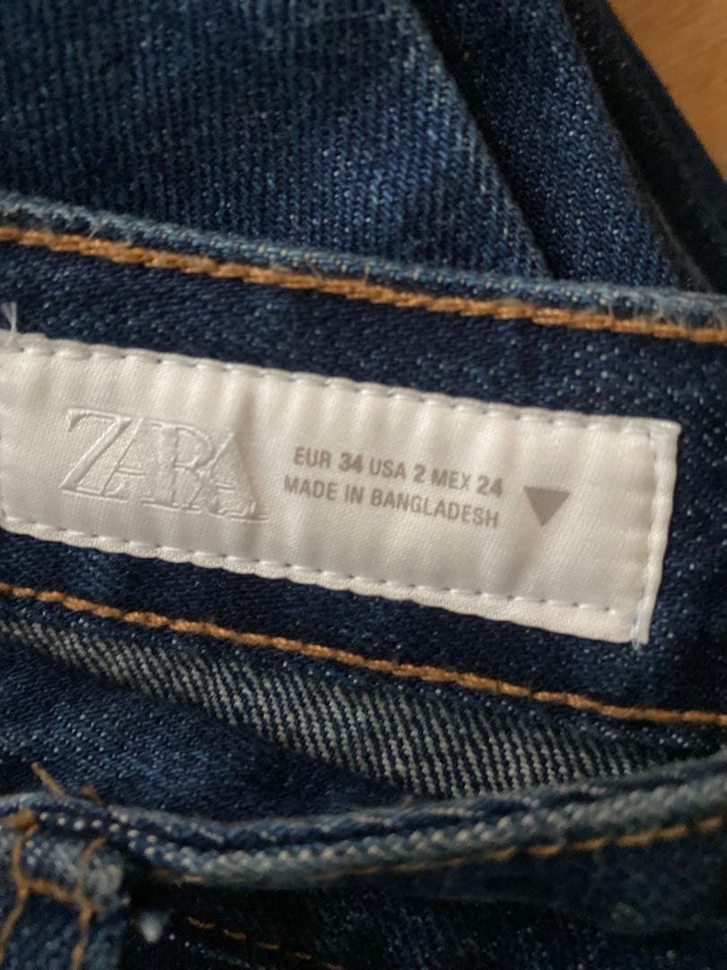 【ZARA】 34 ●#TRF ボタン バギー ミッドライズデニムパンツ●