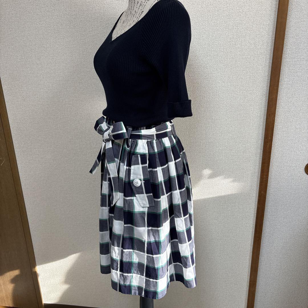 【人気】ブルーレーベルクレストブリッジ　ドッキングワンピース　ネイビー✖️グリーン
