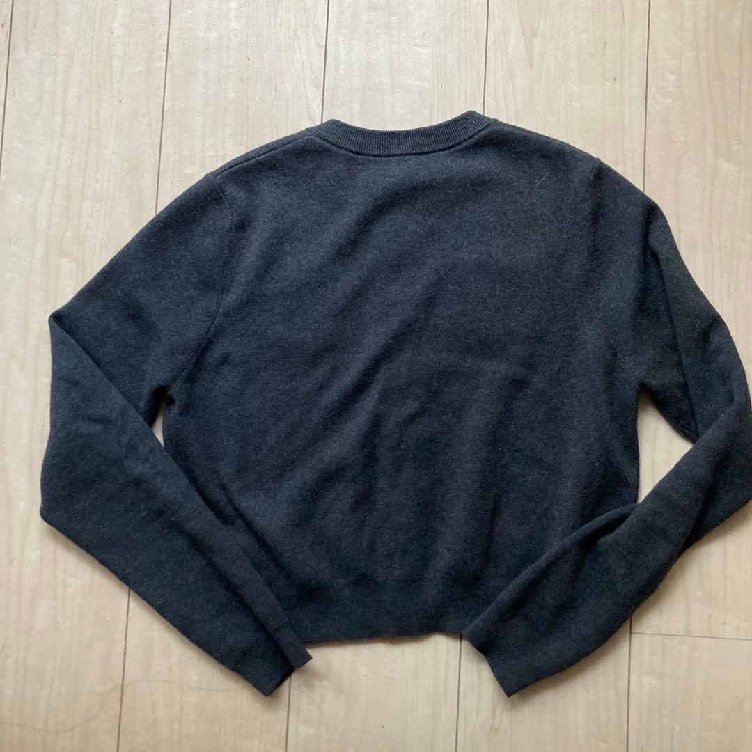 CABaNコットンカシミヤクルーネックカーディガン　xs