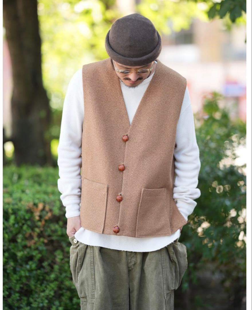 トップス 25AW HERILL Cashmerelinenmat Chimayovest