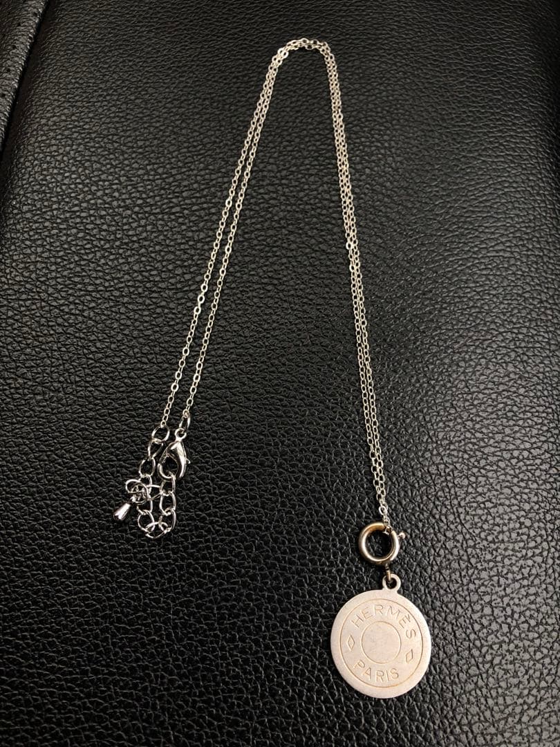 アクセサリー HERMES Sellier Silver Necklace vintage
