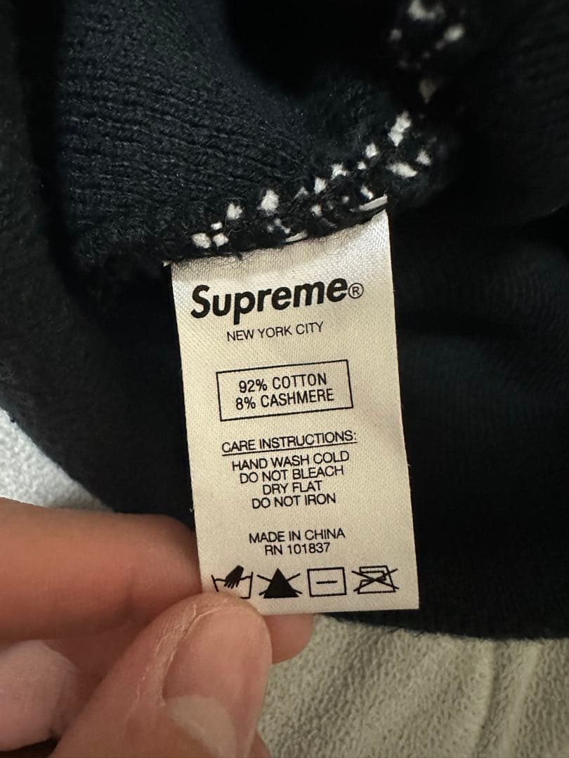 Supreme ビッグロゴ ニット帽 ブラック シュプリーム ビーニー