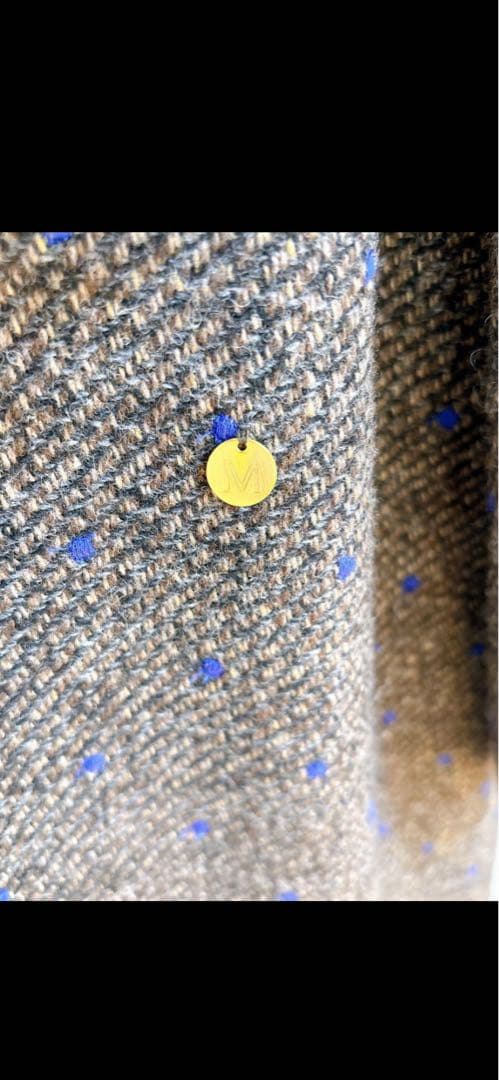 美品MUVEILミュベール　ドット刺繍　ツイードコート　ロング　つけ襟　人気完売