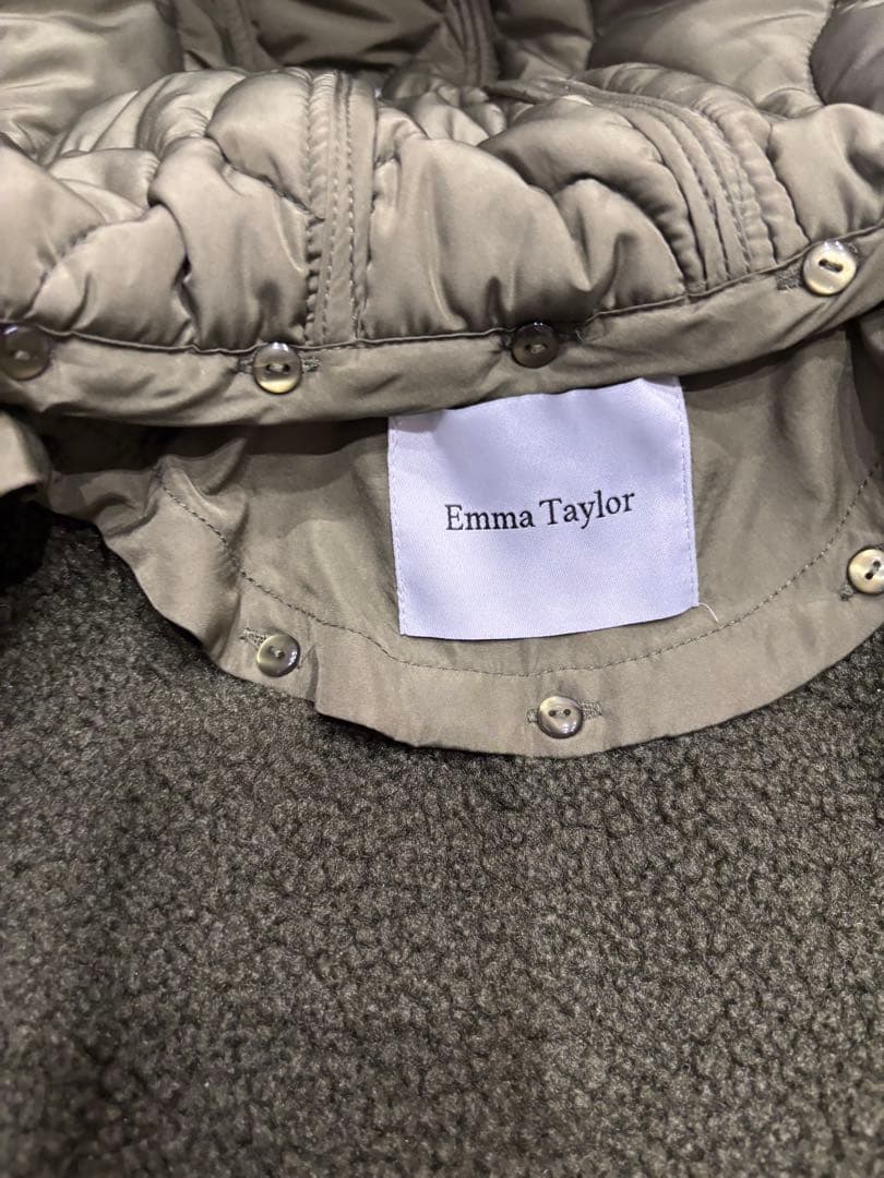 Emma Taylor 38 キルティング ロングコート　モスグリーン