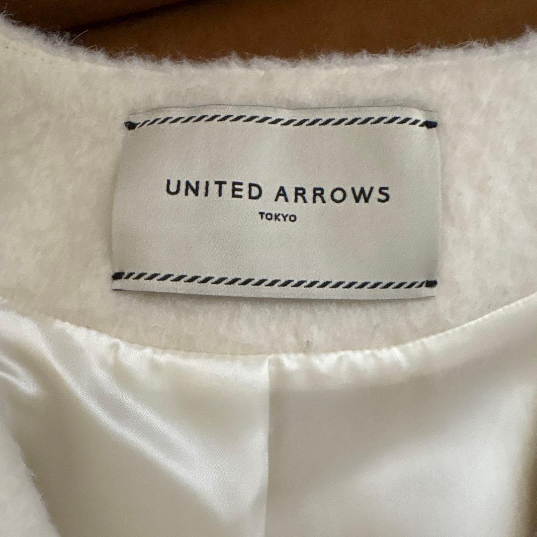 UNITED ARROWS ホワイト アルパカシャギーコート