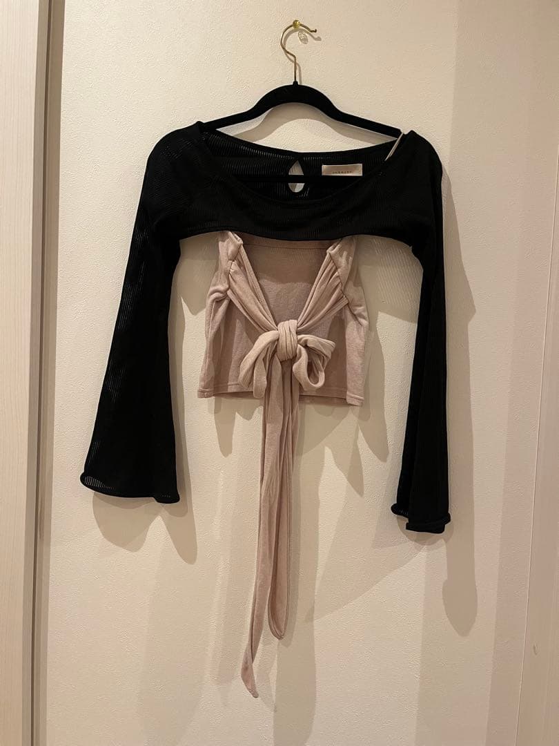 完売品 andmary Shayla ribbon tops black