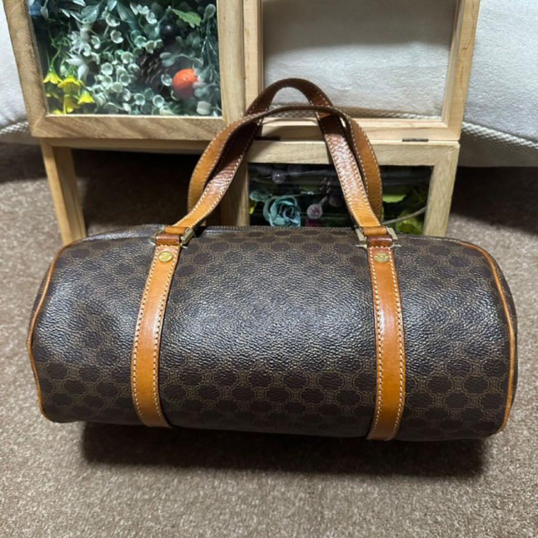 CELINE マカダム柄 ハンドバッグ ドラム型ミニボストンバッグ
