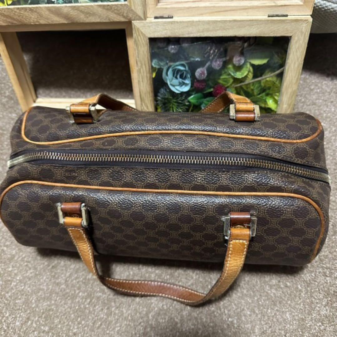 CELINE マカダム柄 ハンドバッグ ドラム型ミニボストンバッグ