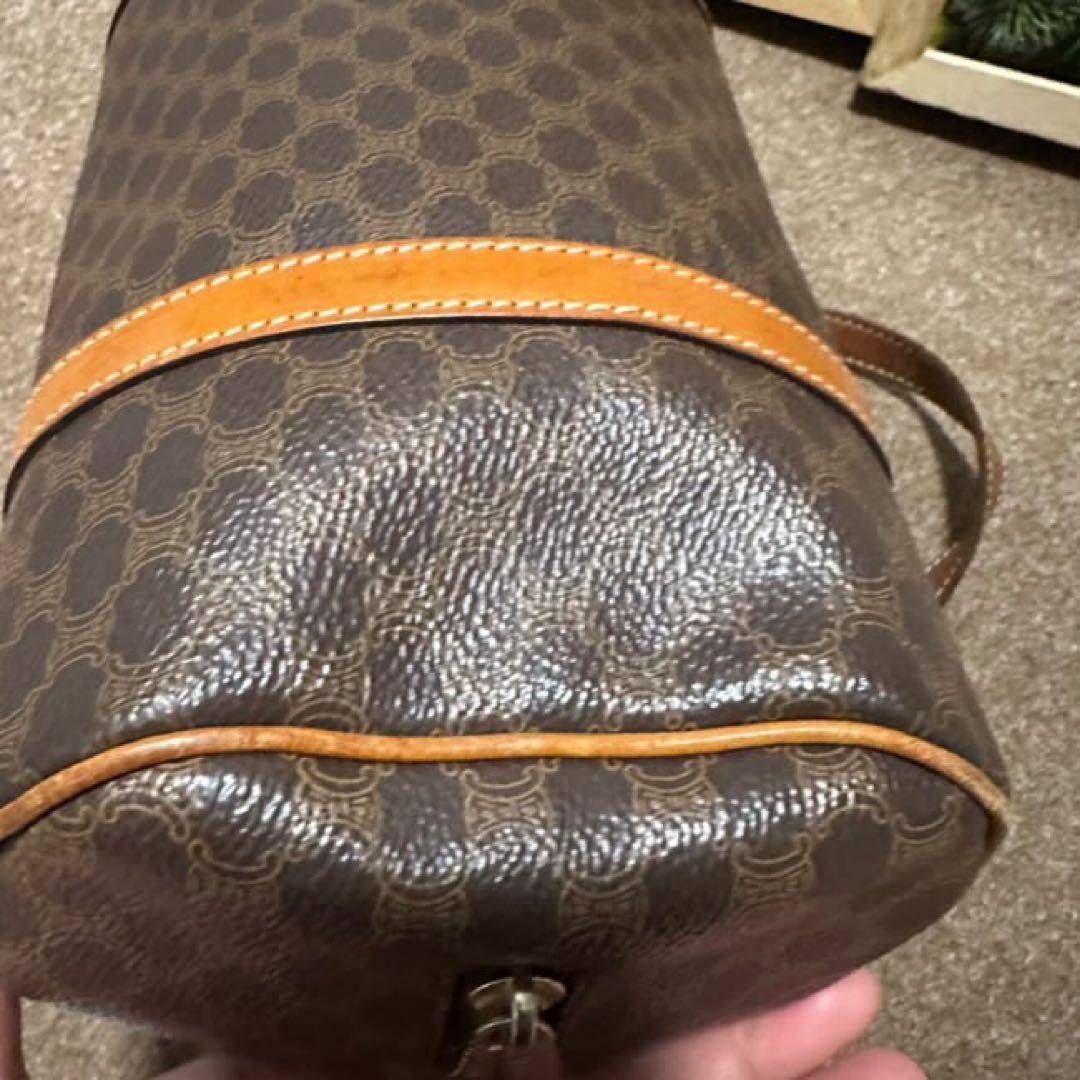CELINE マカダム柄 ハンドバッグ ドラム型ミニボストンバッグ