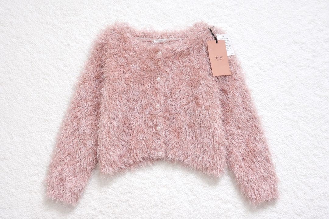 新品未使用＊eimy istoire フラッフィーシャギーニットカーデ　ピンク