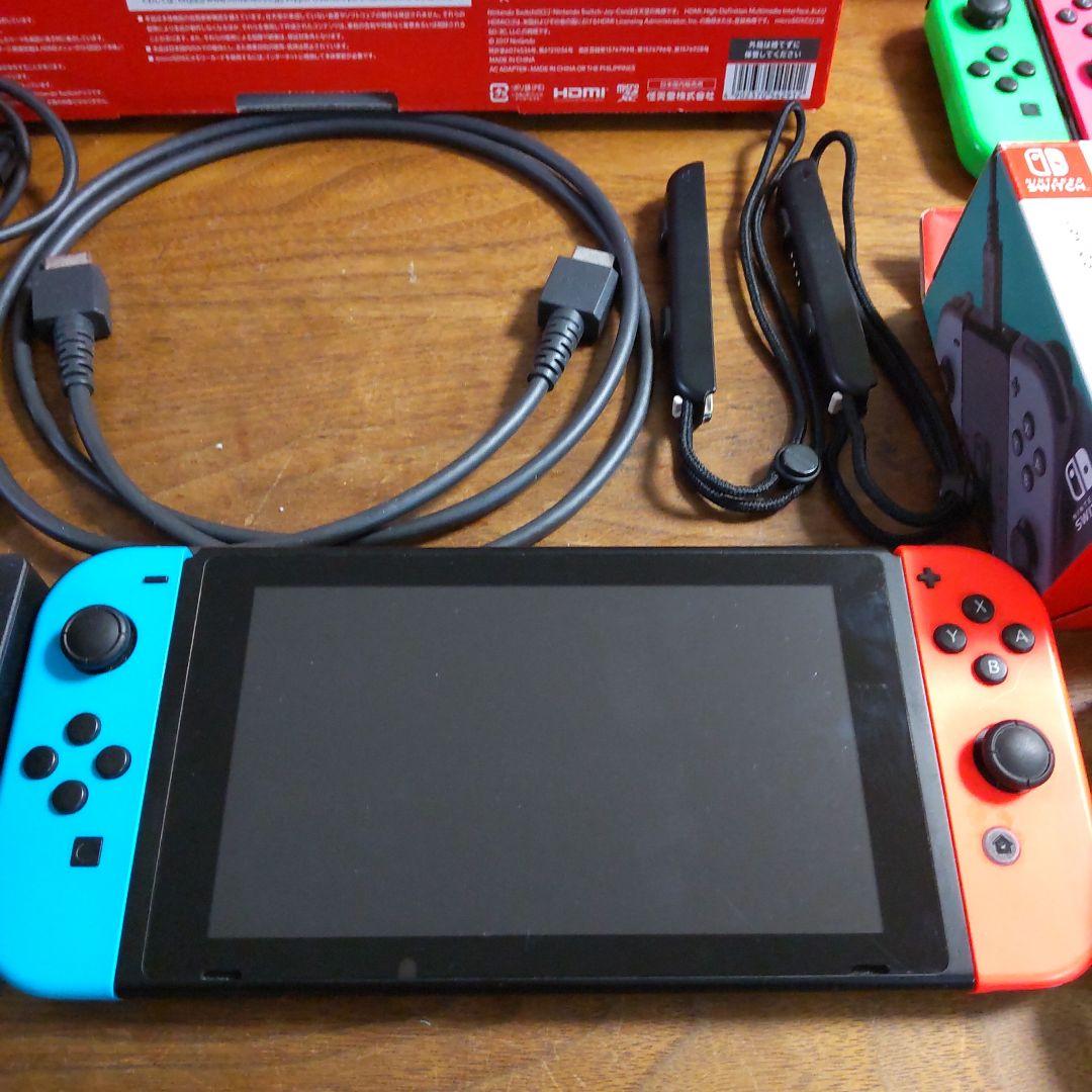 任天堂スイッチ本体 ネオンレッド/ブルーおまけジョイコンとジョイコン充電グリップ