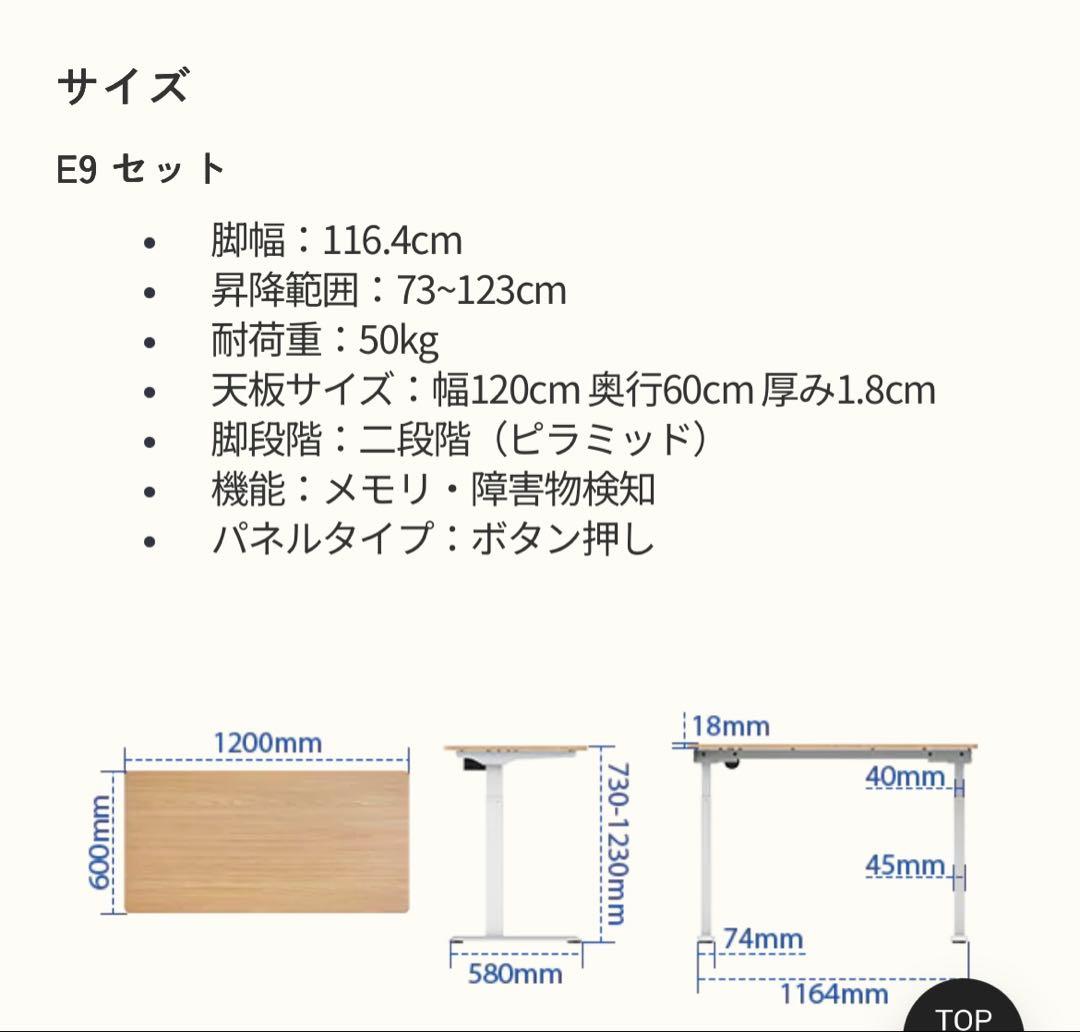 いち　FlexiSpot 　幅120cm 電動昇降式デスク・E9