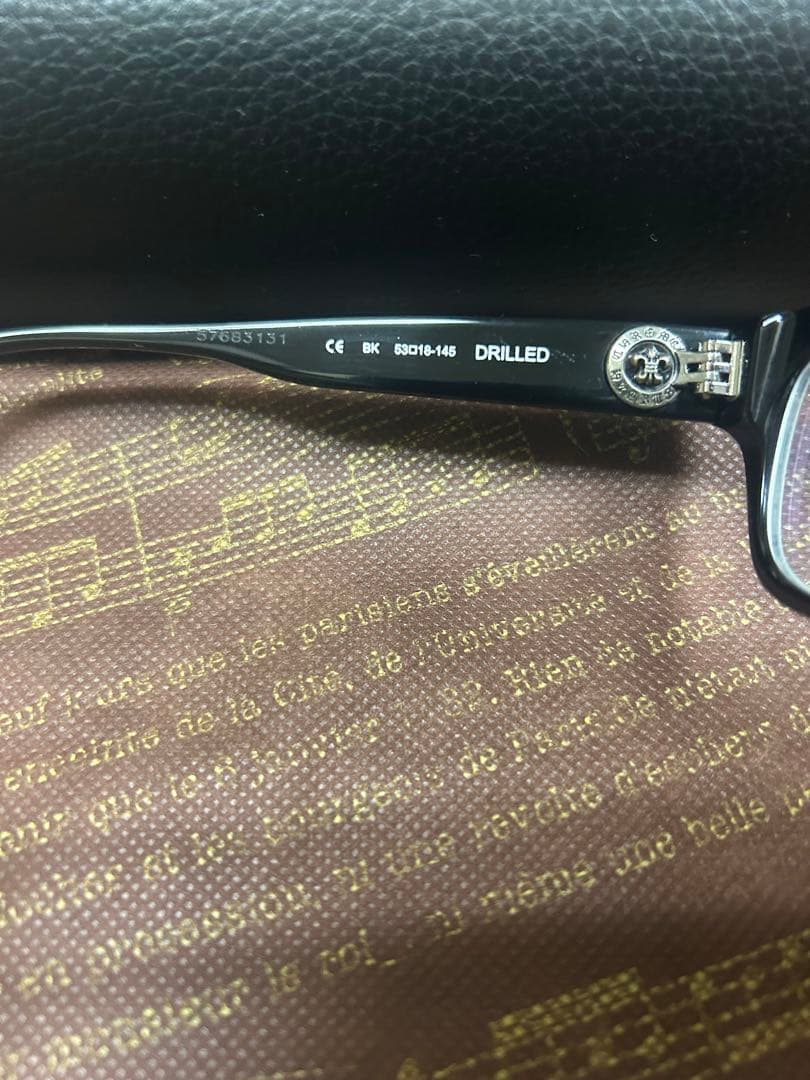 クロムハーツ サングラス　メガネ黒縁眼鏡　伊達メガネクロブチ　キムタク美品
