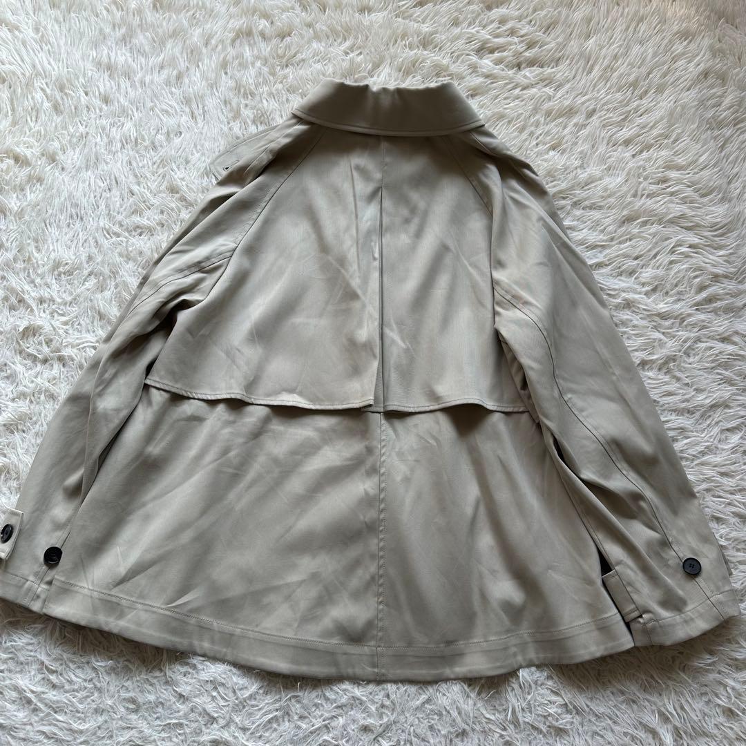 美品✨アンフィーロ　【洗える】ショートトレンチコート　ラグラン袖　ベージュ　S