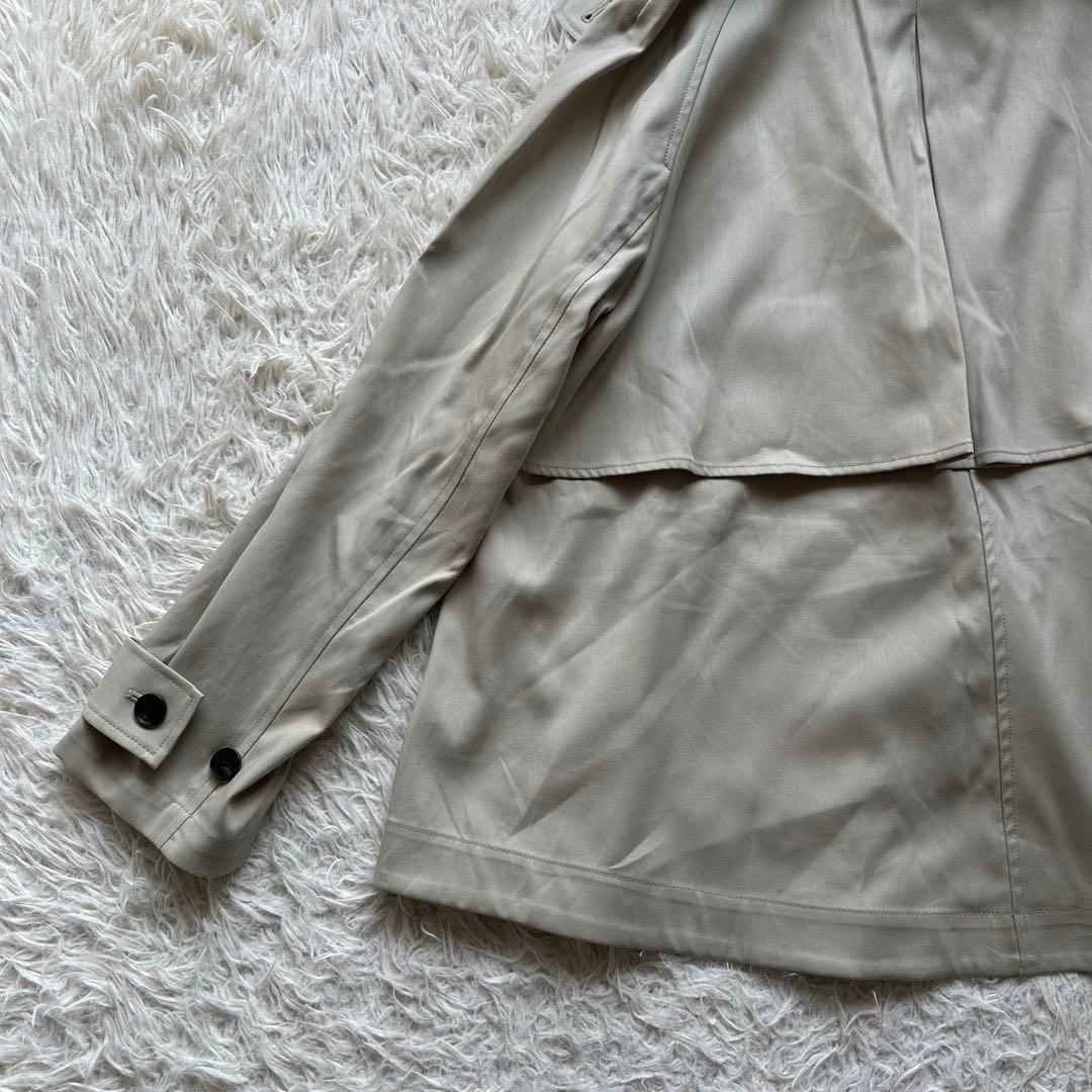 美品✨アンフィーロ　【洗える】ショートトレンチコート　ラグラン袖　ベージュ　S