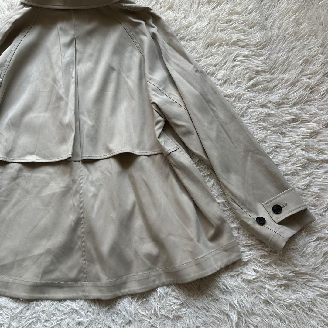 美品✨アンフィーロ　【洗える】ショートトレンチコート　ラグラン袖　ベージュ　S