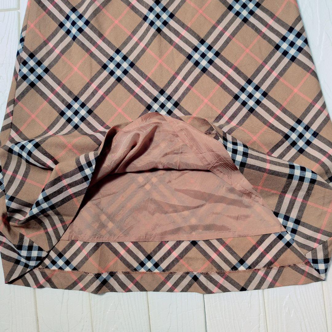 BURBERRY バーバリー ノバチェック ロングスカート フレアー 綿 40Ｌ