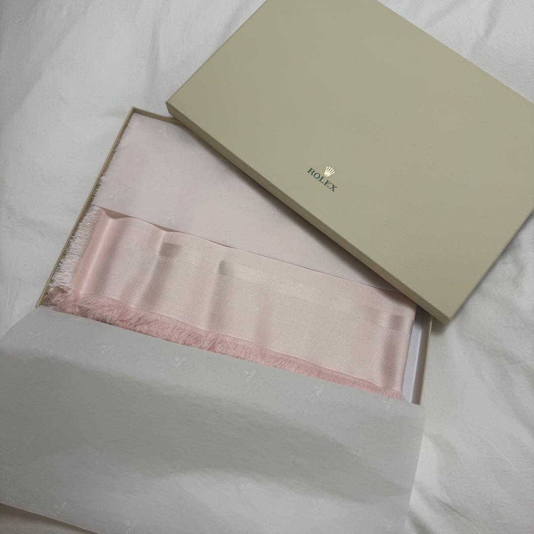 【非売品】ROLEX ロレックス ノベルティ カシミヤシルクストール ピンク新品