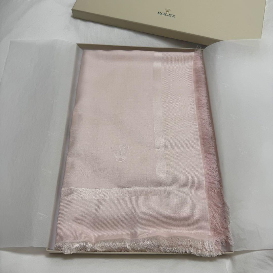 【非売品】ROLEX ロレックス ノベルティ カシミヤシルクストール ピンク新品